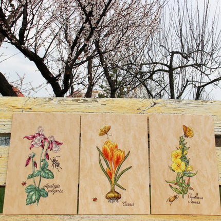 DIY Cross Stitch Kit "Crocus" 5.9x11.8 in / 15.0x30.0 cm