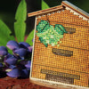 DIY Cross stitch kit on wood "Beehive" 2.4x3.1 in / 6.0x8.0 cm