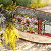 DIY Cross stitch kit on wood "Flower Shop" 4.7x3.0 in / 12.0x7.5 cm