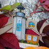 DIY Cross stitch kit on wood "Lighthouse on Zmiinyi Island" 5.5x3.9 in / 14.0x10.0 cm