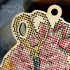 DIY Cross stitch kit on wood "Scissors" 4.3x3.0 in / 11.0x7.5 cm