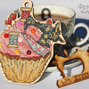 DIY Cross stitch kit on wood "Sewing mashine" 4.1x3.5 in / 10.3x9.0 cm