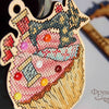 DIY Cross stitch kit on wood "Sewing mashine" 4.1x3.5 in / 10.3x9.0 cm