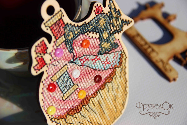 DIY Cross stitch kit on wood 