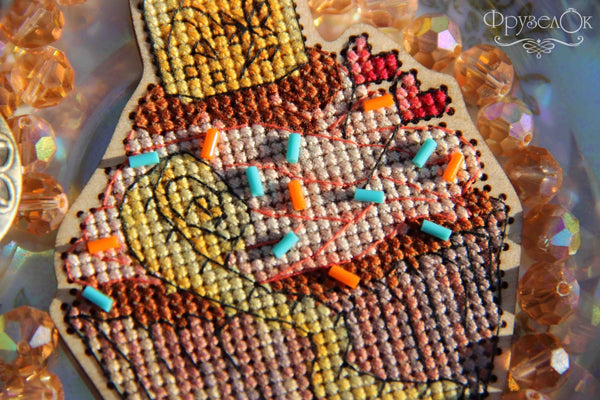 DIY Cross stitch kit on wood 