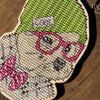 DIY Cross stitch kit on wood "Sashko" 4.5x3.1 in / 11.5x8.0 cm