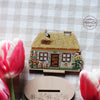 DIY Cross stitch kit on wood "The Hut" 3.9x3.1 in / 10.0x8.0 cm