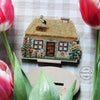 DIY Cross stitch kit on wood "The Hut" 3.9x3.1 in / 10.0x8.0 cm