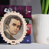 DIY Cross stitch kit on wood "Taras Shevchenko" 5.1x3.9 in / 13.0x10.0 cm