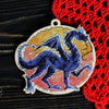 DIY Cross stitch kit on wood "Dragon" 3.9x3.5 in / 10.0x9.0 cm