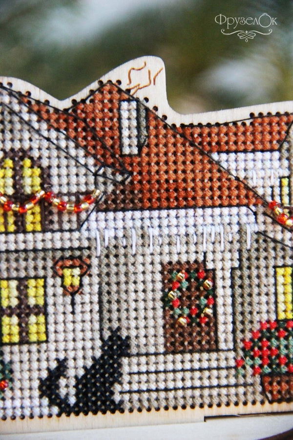 DIY Cross stitch kit on wood 