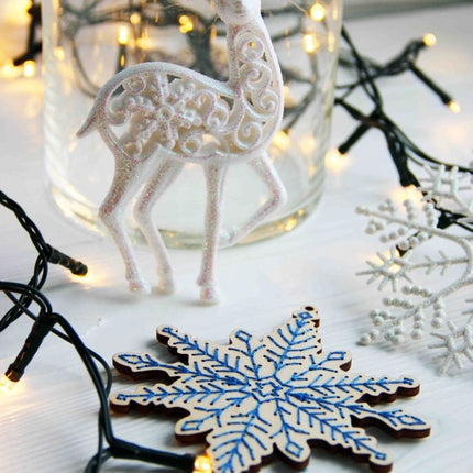 DIY Cross stitch kit on wood "Snowflake" 3.9x4.1 in / 10.0x10.5 cm