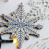 DIY Cross stitch kit on wood "Snowflake" 3.9x4.1 in / 10.0x10.5 cm