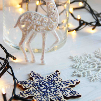 DIY Cross stitch kit on wood "Snowflake" 3.7x3.9 in / 9.5x10.0 cm