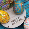 DIY Cross stitch kit on wood "Easter Egg with a stand" 3.0x3.7 in / 7.5x9.5 cm