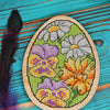 DIY Cross stitch kit on wood "Easter Egg with a stand" 3.0x3.7 in / 7.5x9.5 cm