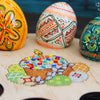 DIY Cross stitch kit on wood "Easter Time " 3.5x3.1 in / 9.0x8.0 cm