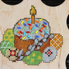 DIY Cross stitch kit on wood "Easter Time " 3.5x3.1 in / 9.0x8.0 cm