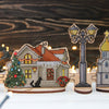 DIY Cross stitch kit on wood "Winter Cottage" 4.3x3.1 in / 11.0x8.0 cm