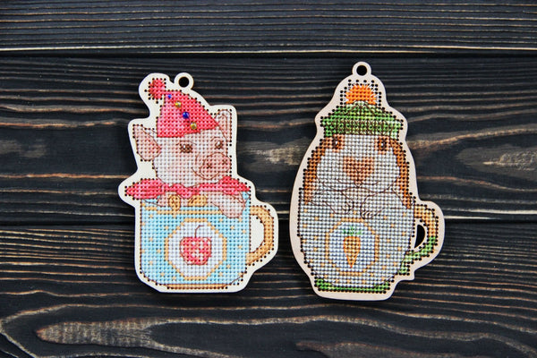 DIY Cross stitch kit on wood 