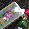 DIY Cross stitch kit on wood "Roses" 7.5x3.7 in / 19.0x9.5 cm