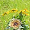 DIY Cross stitch kit on wood "Sunflower" 3.7x3.7 in / 9.5x9.5 cm