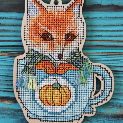 DIY Cross stitch kit on wood "Mykyta" 3.3x4.3 in / 8.5x11.0 cm