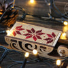 DIY Cross stitch kit on wood "Sleigh" 3.0x1.6 in / 7.5x4.0 cm