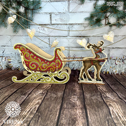 DIY Christmas sleigh kit "Christmas reindeer on sleigh"