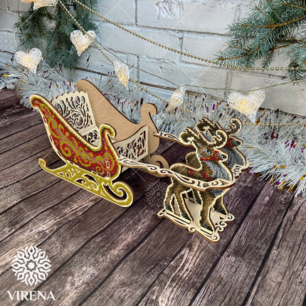 DIY Christmas sleigh kit "Christmas reindeer on sleigh"