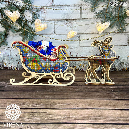DIY Christmas sleigh kit "Christmas reindeer on sleigh"