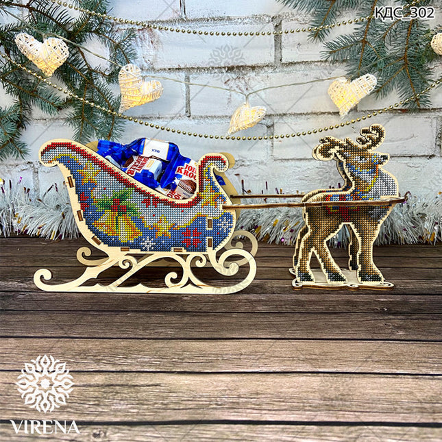 DIY Christmas sleigh kit "Christmas reindeer on sleigh"