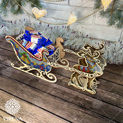 DIY Christmas sleigh kit "Christmas reindeer on sleigh"