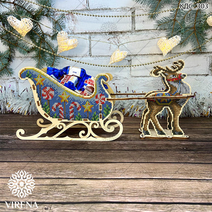 DIY Christmas sleigh kit "Christmas reindeer on sleigh"