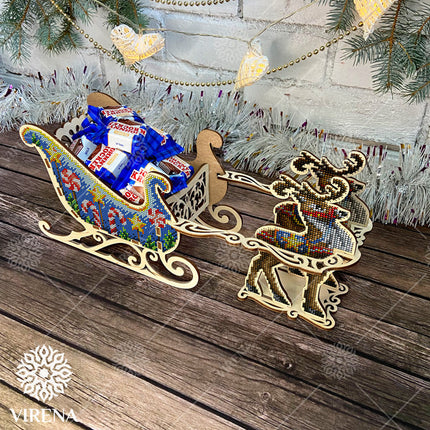 DIY Christmas sleigh kit "Christmas reindeer on sleigh"