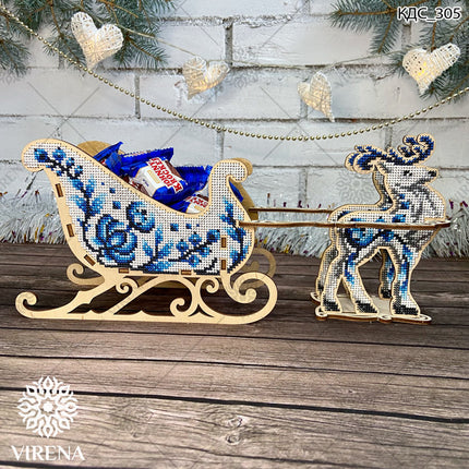 DIY Christmas sleigh kit "Christmas reindeer on sleigh"