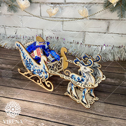 DIY Christmas sleigh kit "Christmas reindeer on sleigh"