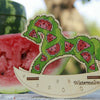DIY Cross stitch kit on wood "Watermelon" 5.1x3.7 in / 13.0x9.5 cm