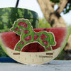 DIY Cross stitch kit on wood "Watermelon" 5.1x3.7 in / 13.0x9.5 cm