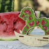 DIY Cross stitch kit on wood "Watermelon" 5.1x3.7 in / 13.0x9.5 cm