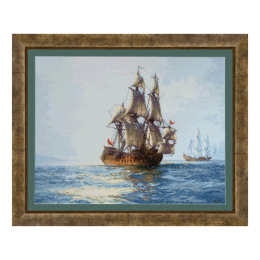 DIY Counted Cross Stitch Kit "Grand Charles in sunlit waters"