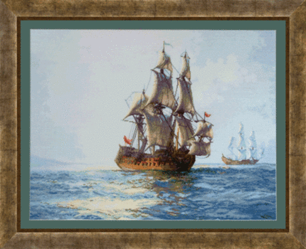DIY Counted Cross Stitch Kit "Grand Charles in sunlit waters"