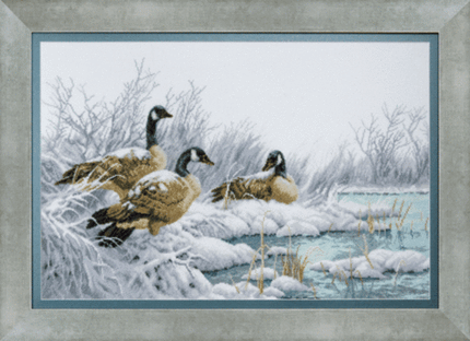DIY Counted Cross Stitch Kit "Geese in winter"