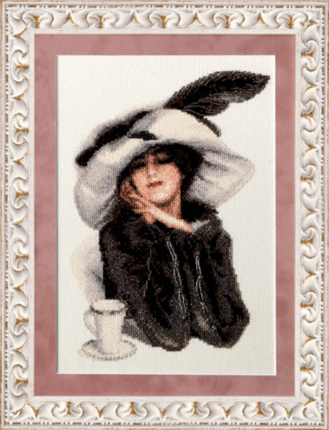 DIY Counted Cross Stitch Kit "Meeting in a coffee house"