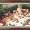 DIY Counted Cross Stitch Kit "Lions on the rocks"