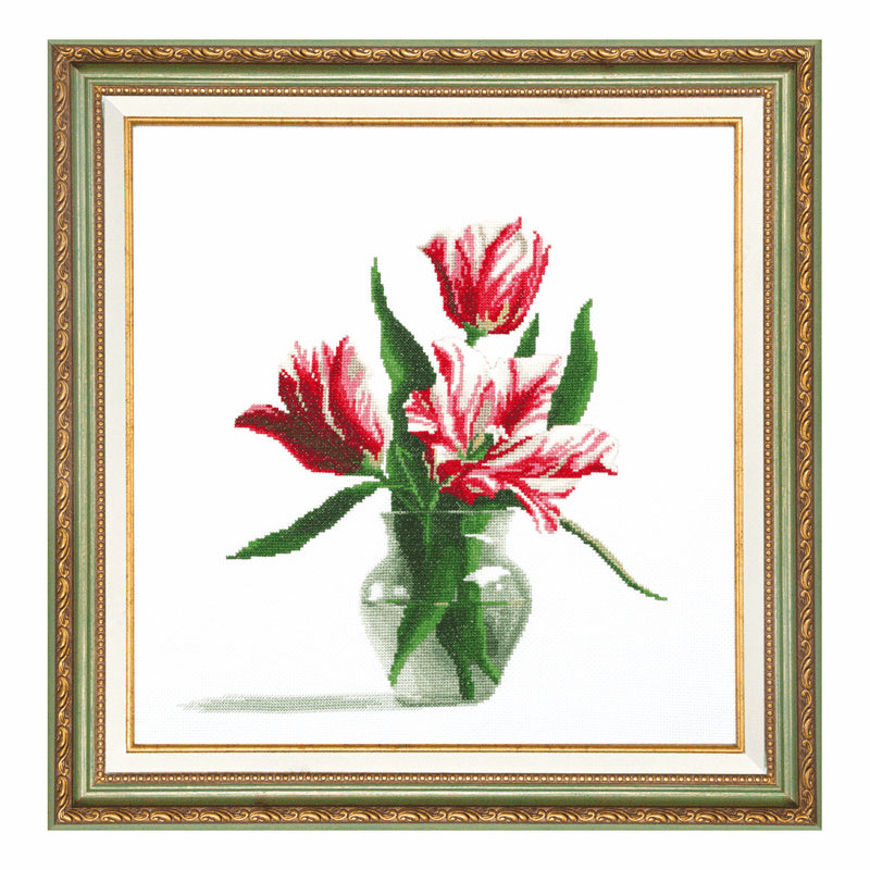 DIY Counted Cross Stitch Kit "Red tulips"