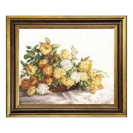 DIY Counted Cross Stitch Kit "Yellow chrysanthemums"