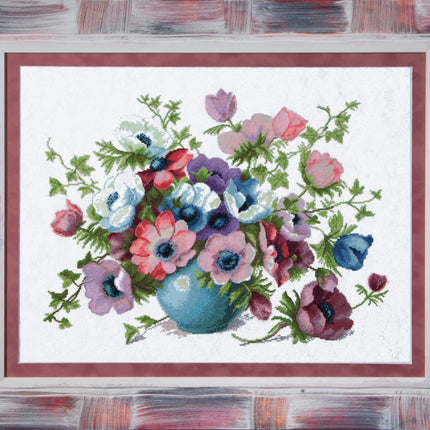 DIY Counted Cross Stitch Kit "Tenderness anemones"
