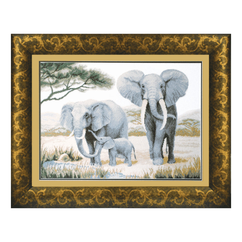 DIY Counted Cross Stitch Kit "Elephants near the water"