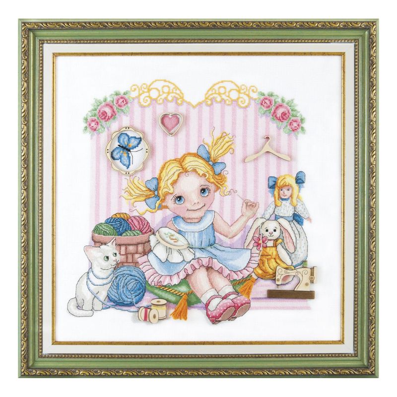 DIY Counted Cross Stitch Kit "Young needlewoman"